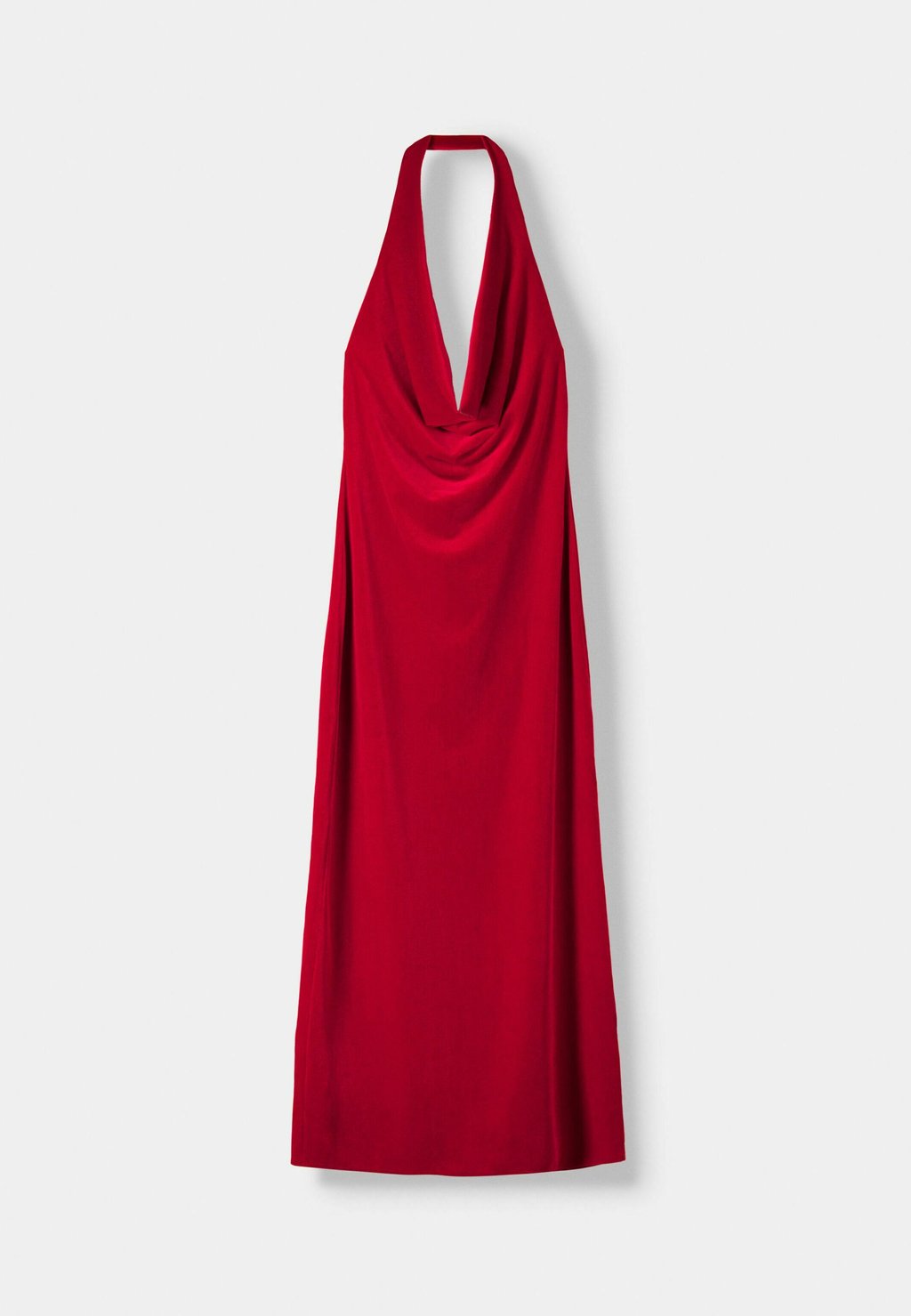 

Коктейльное платье / Вечернее платье HALTERNECK MIDI Bershka, красный