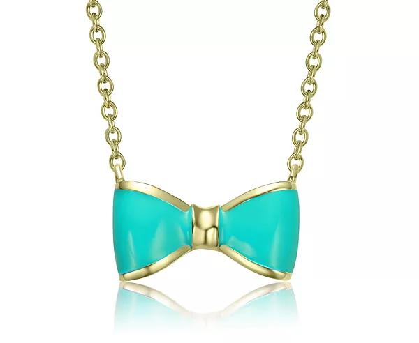 

Ожерелье с бантом, покрытое 14-каратным золотом и цветной эмалью Gigigirl, blue
