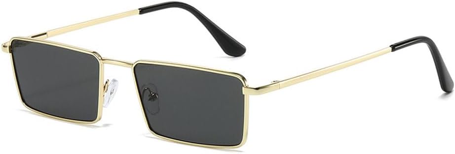 

Винтажные металлические маленькие солнцезащитные очки для мужчин и женщин в стиле ретро, ​​стильные солнцезащитные очки для женщин с защитой от УФ-излучения UV400 TKKTLLT, Gold-black
