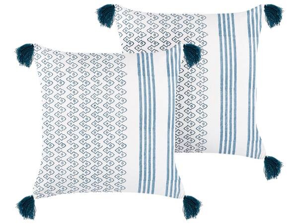 

Подушка Beliani 2 шт TILIA, 45x45x45 см цвет blau/dunkelblau/weiß