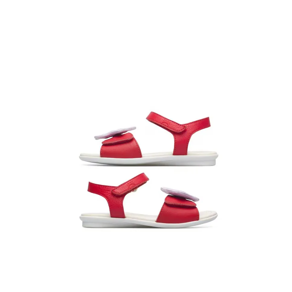 

Красные сандалии для девочки на застежке-липучке Camper