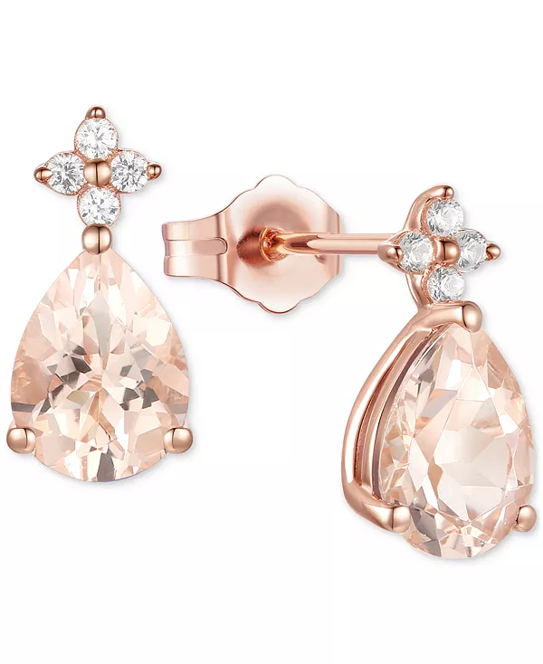 

Серьги-Гвоздики грушевидной формы с морганитом (1-3/4 карата, tw) и выращенным в лаборатории белым сапфиром (1/8 карата, tw) из стерлингового серебра с покрытием из 14-каратного золота (также с другими драгоценными камнями) Macy'S, morganite