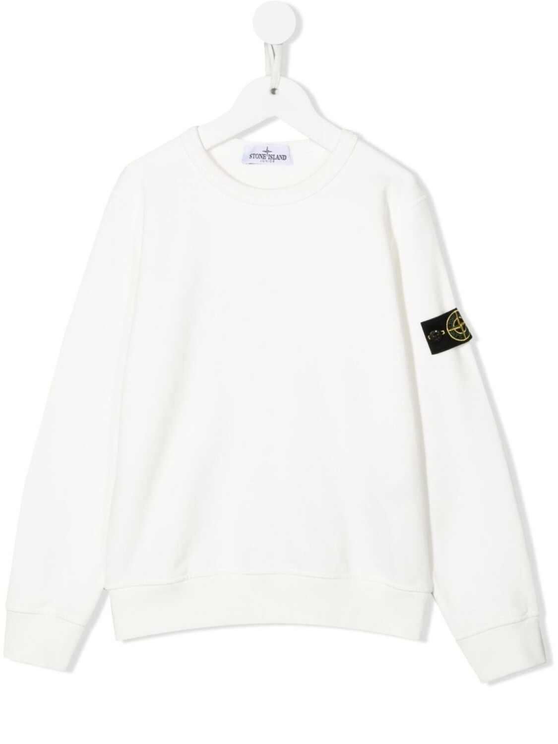 

Stone Island Junior толстовка с нашивкой-логотипом, белый