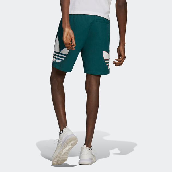 Шорты оригинальные трехцветные короткие мужские Adidas, зеленый — фото 3