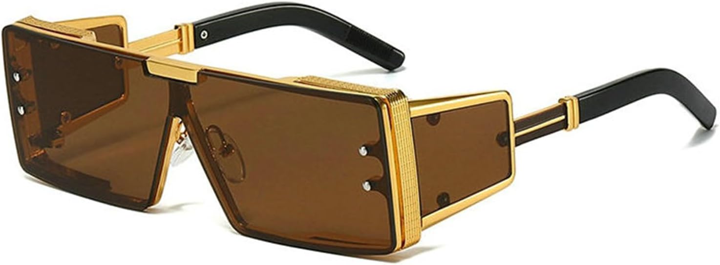 

Солнцезащитные очки Willochra в стиле панк, цельные, для женщин и мужчин, винтажные, прямоугольные, роскошные, в металлической оправе, черные, с защитой от УФ-излучения UV400, C3