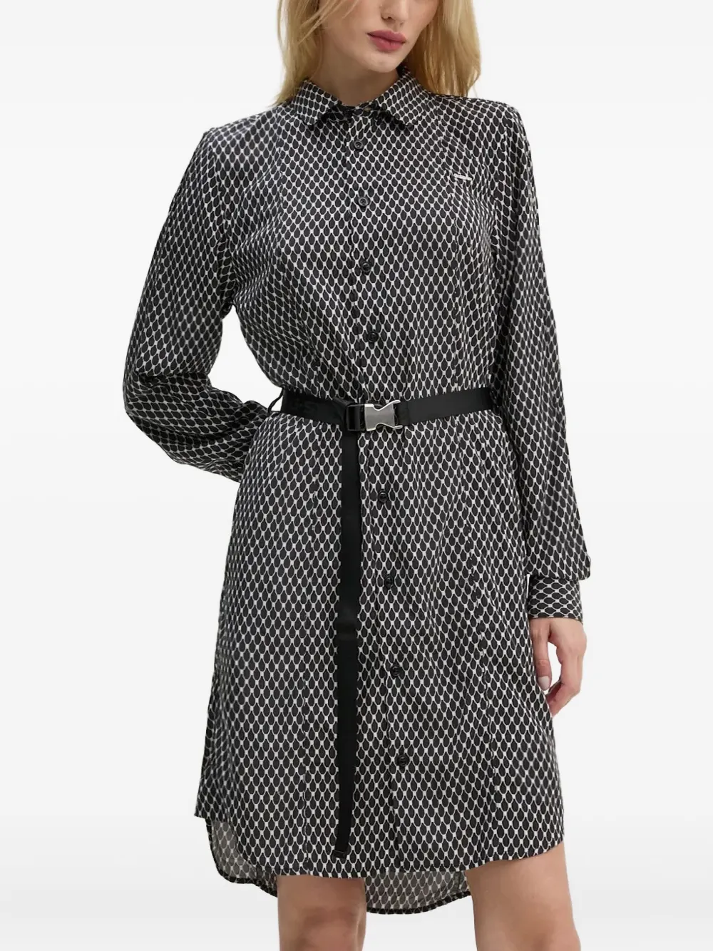 

Мини-платье с узором и пуговицами G-Star Raw, черный