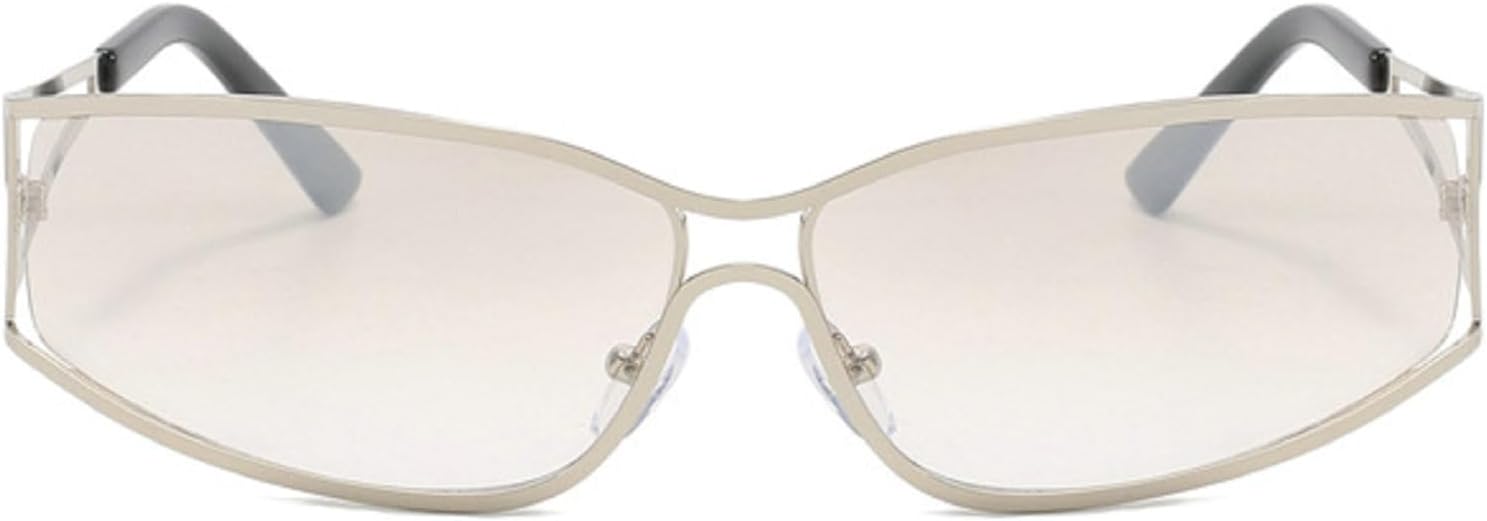 

Панк-очки, солнцезащитные очки для женщин и мужчин, спортивные дизайнерские очки в стиле Y2K для вождения, винтажные солнцезащитные очки, женские очки для верховой езды mincl, Silver