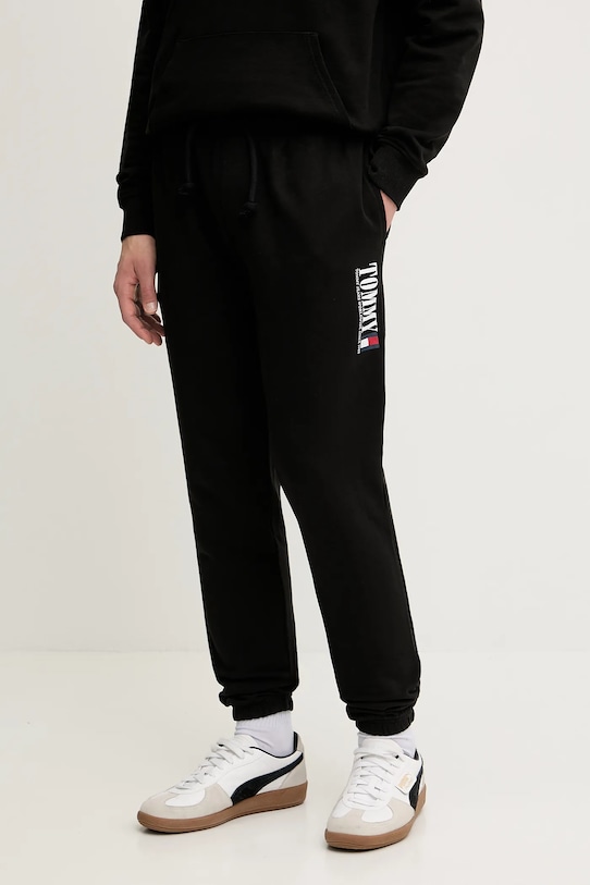 

Хлопковые спортивные брюки Tommy Jeans, черный