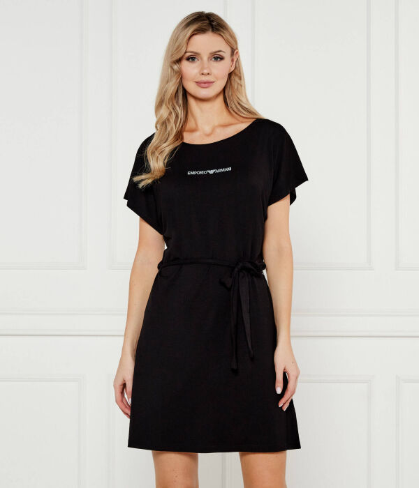 

Платье с поясом Emporio Armani, черный