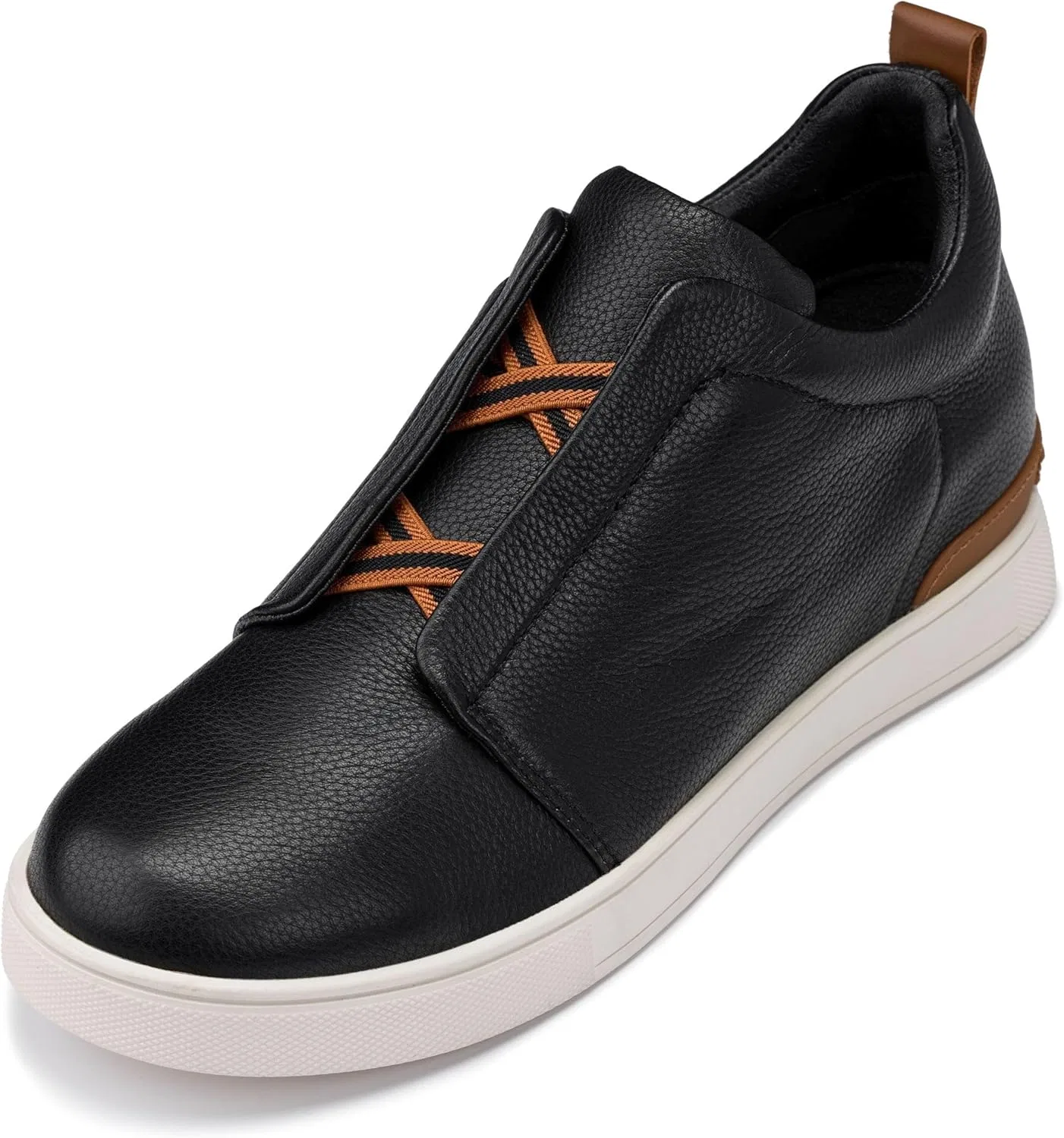 Лоферы мужские из натуральной кожи, Black/White Sole, CALTO