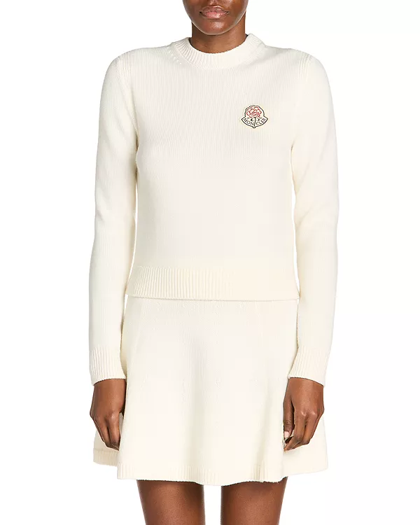 

Шерстяная толстовка с круглым вырезом Moncler, бежевый