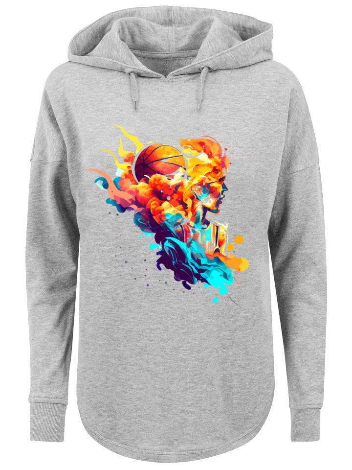

Толстовка большого размера с капюшоном Basketball Sport Player серого цвета F4NT4STIC