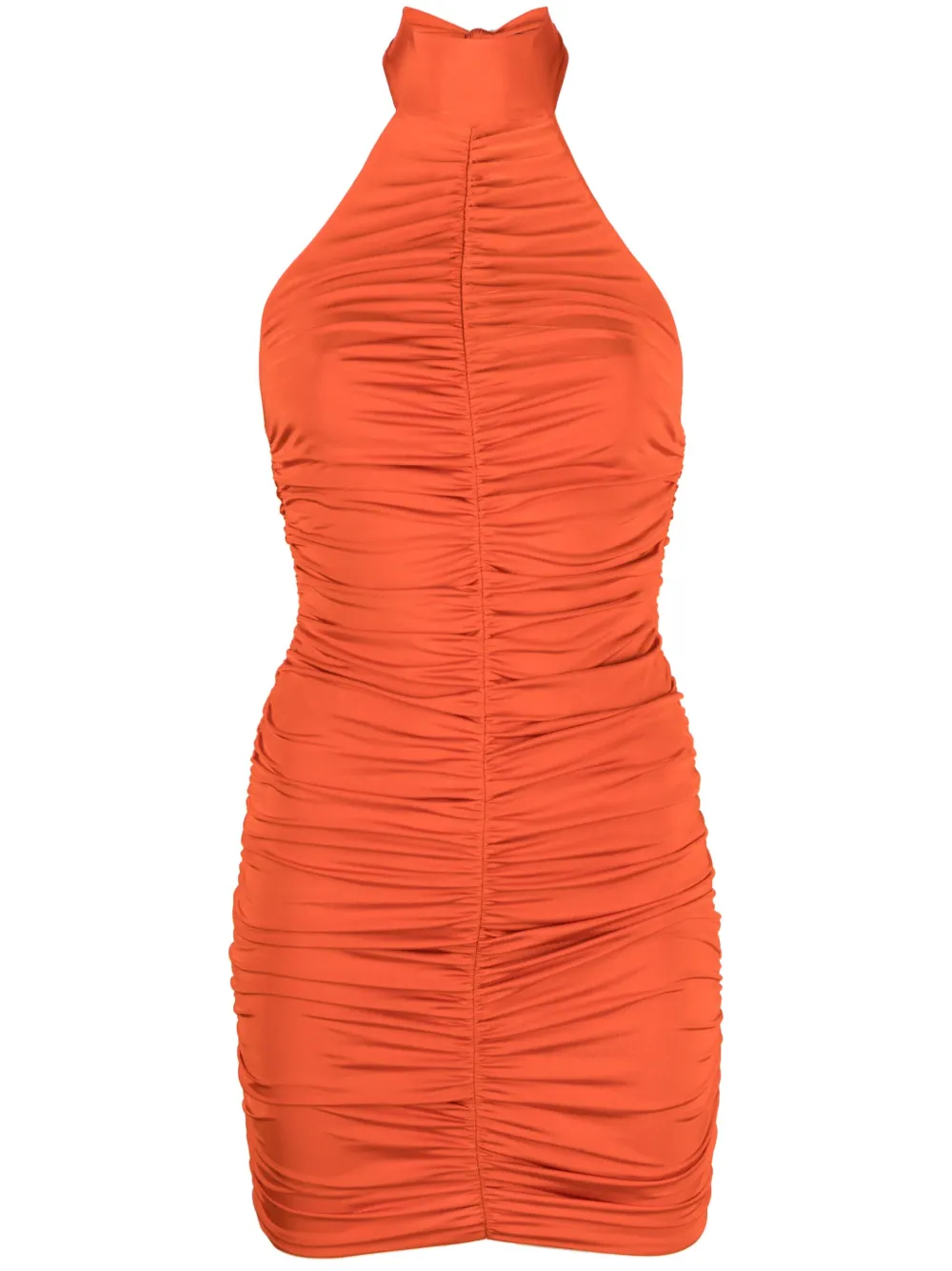 

Платье мини с вырезом халтер и сборками Noire Swimwear, оранжевый