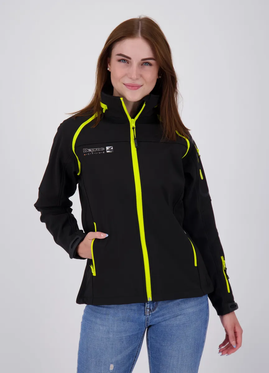 

DEPROC Active куртка из софтшелла "STANLEY PEAK WOMEN", со съемными рукавами, черный