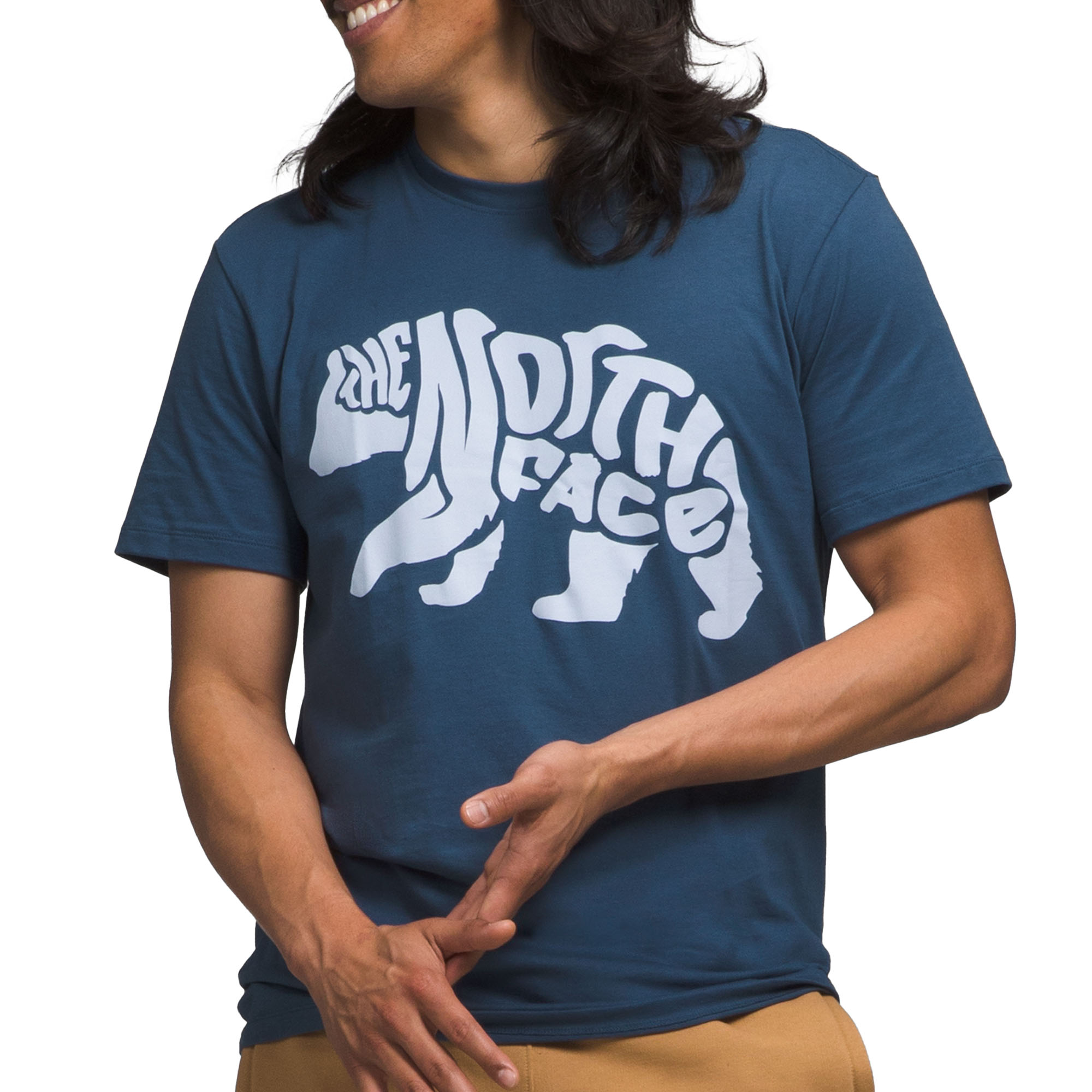 

Мужская футболка с коротким рукавом и изображением медведя The North Face, Shady Blue, Синий, Мужская футболка с коротким рукавом и изображением медведя The North Face, Shady Blue