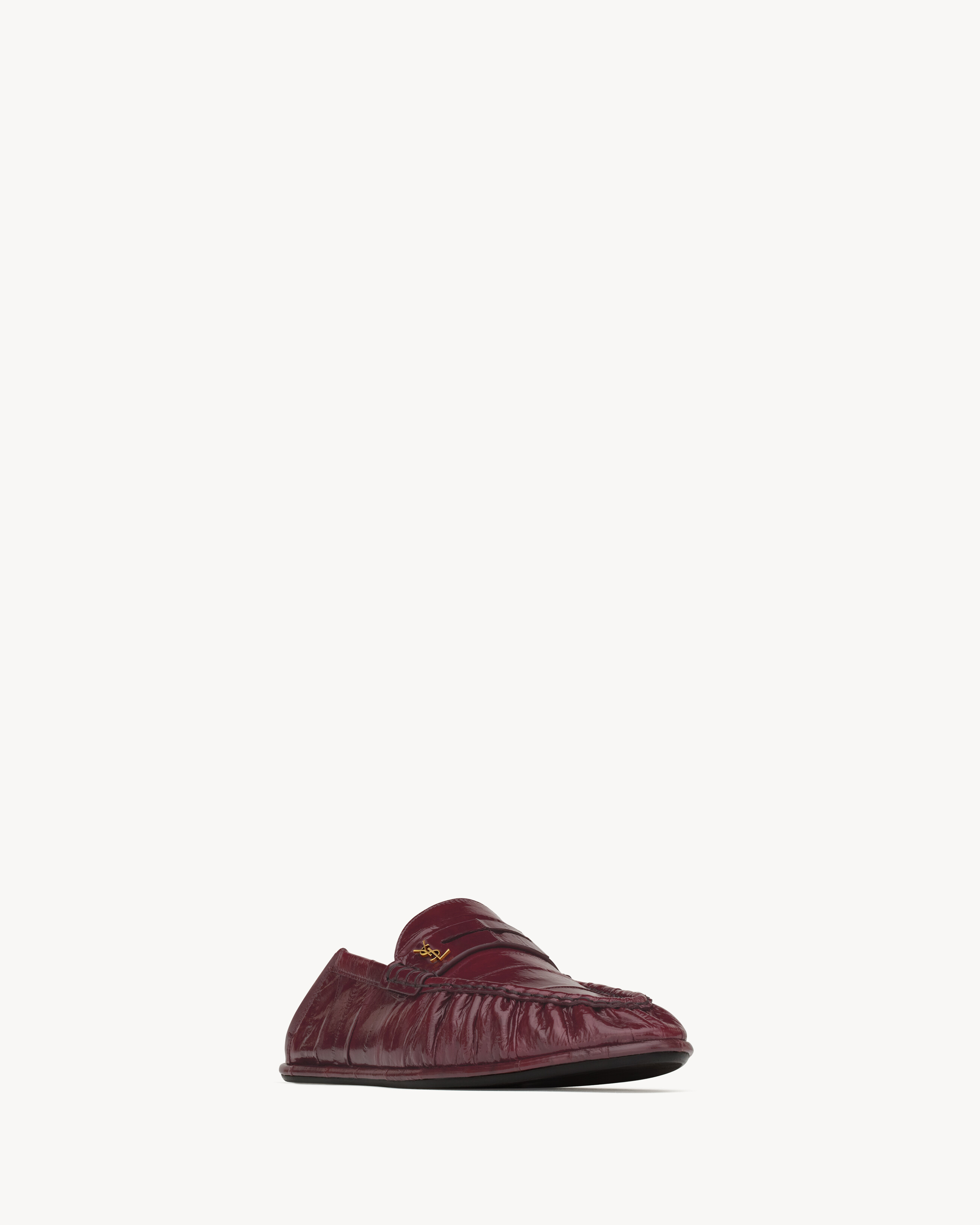 LE LOAFER складной из лакированного угря SAINT LAURENT, бордовый — фото 4