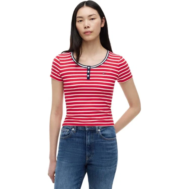 Футболка женская с полосками Tommy Hilfiger Henry Collier