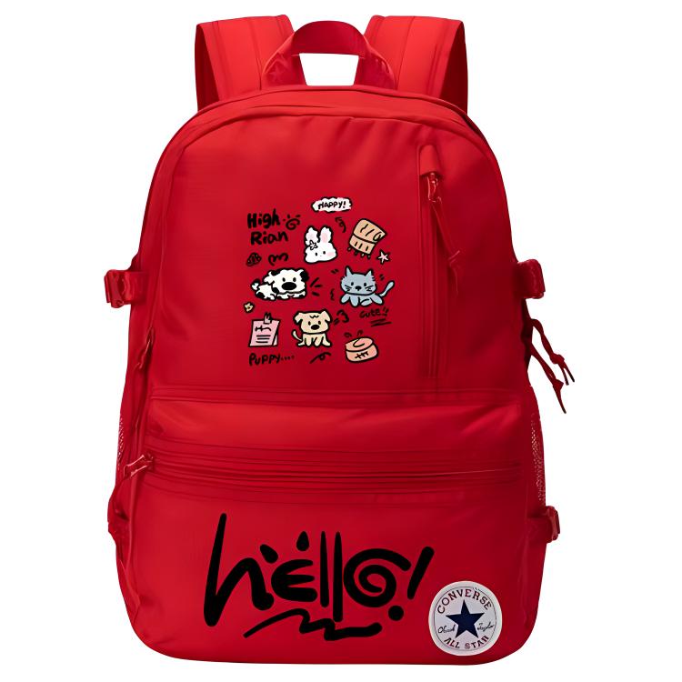 

Converse Полиэстеровый рюкзак средний размер унисекс красный, HELLO