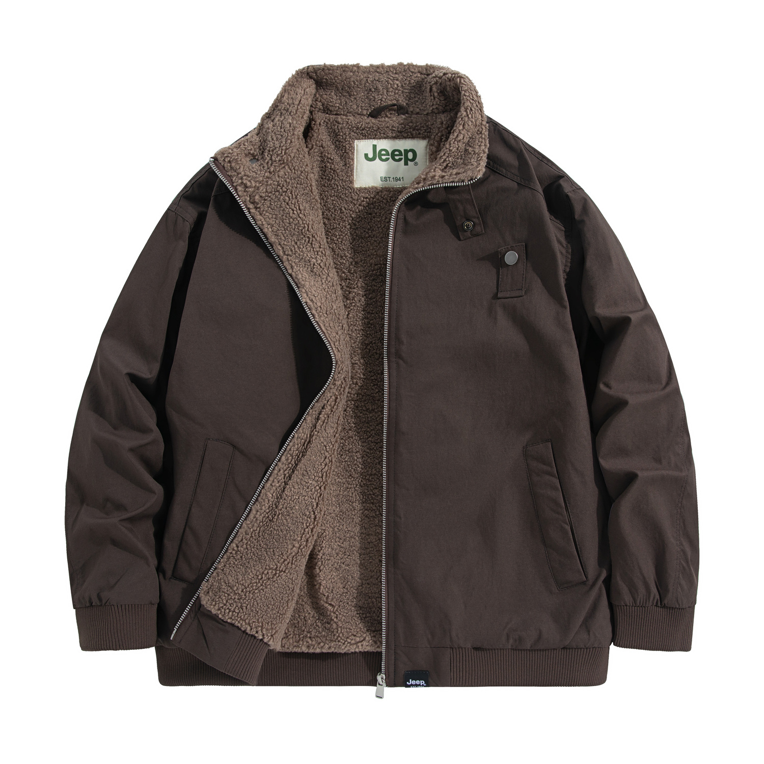 

Jeep Вельветовая куртка Unisex P75JMWJ666 Coffee Stand Collar Thickened