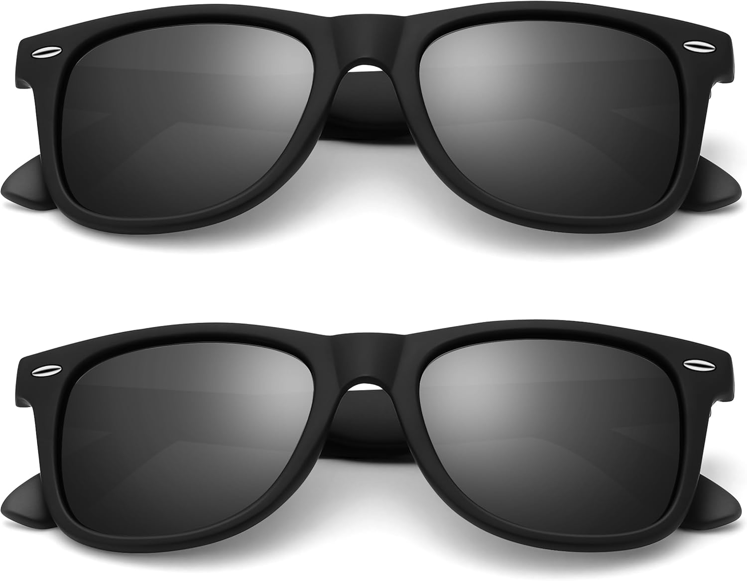 

Поляризованные солнцезащитные очки Bouryo Square Wayfarer для мужчин и женщин, для вождения, рыбалки, с защитой UV400 (2 шт.), A1-(2 Pack) Matte Black/Gray + Matte Black/Gray