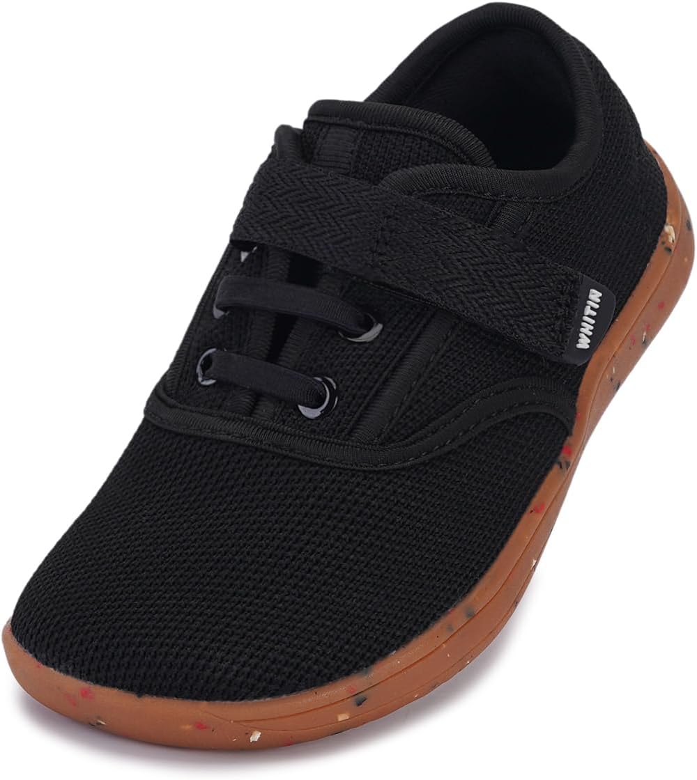 

Детские кроссовки WHITIN с широким носком для малышей и детей младшего возраста, а также минималистичные кроссовки для мальчиков и девочек с нулевым перепадом высоты подошвы, черный