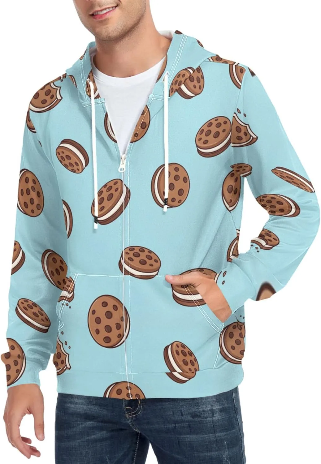 

Мужская толстовка с капюшоном на молнии Cookie Sandwiches CUPADA