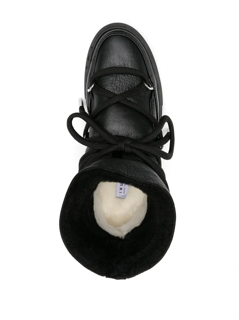 Женские ботинки Inuikii Classic Sneaker кожаные на шнуровке, черный — фото 4
