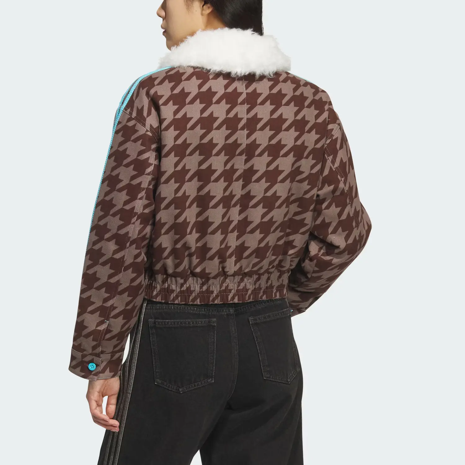 Куртка-пуховик FW25 HOUNDSTOOTH женская Adidas Originals, коричневый — фото 4
