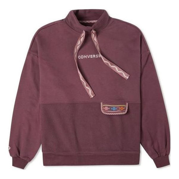 

Свитер tapesyt crew sweatshirt 'dark mauve' Converse, лиловый