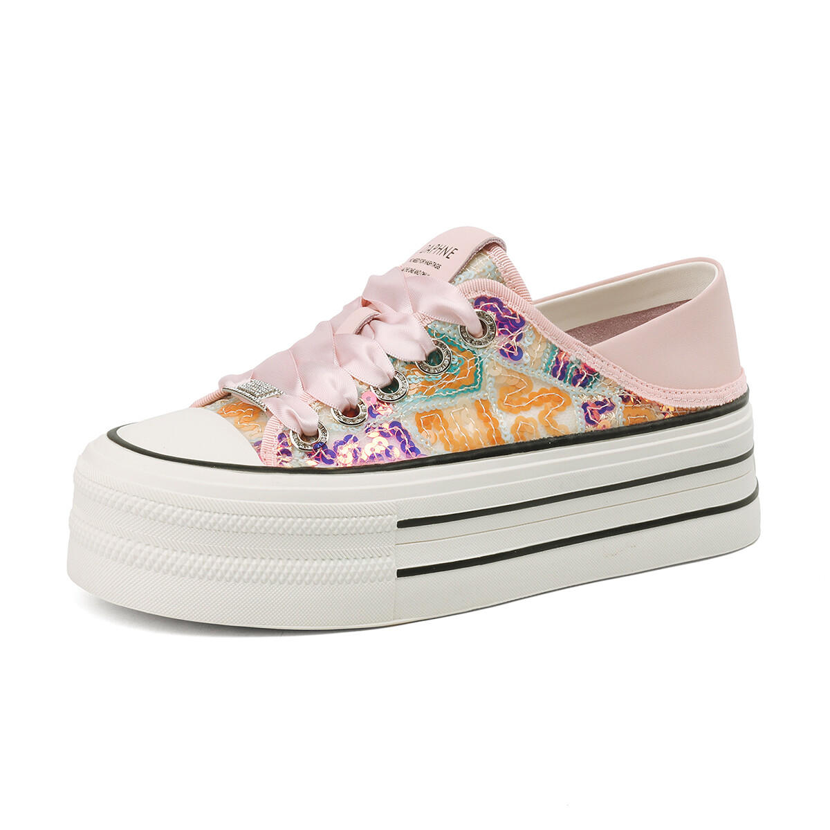 

Кроссовки Daphne Canvas Low-Top, розовый/мультиколор/белый