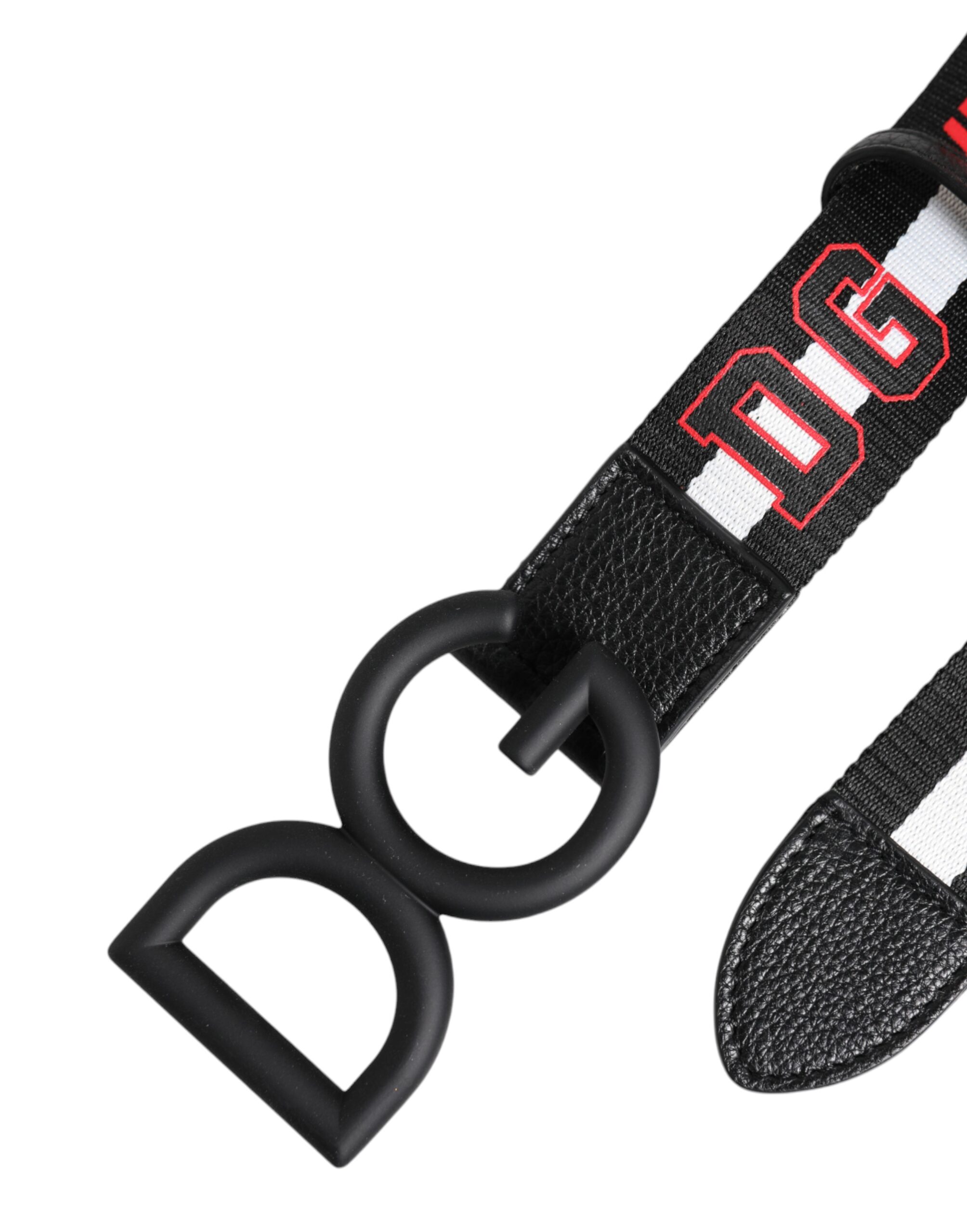 

Черный полиэстеровый ремень с логотипом DG и пряжкой Dolce & Gabbana, Black