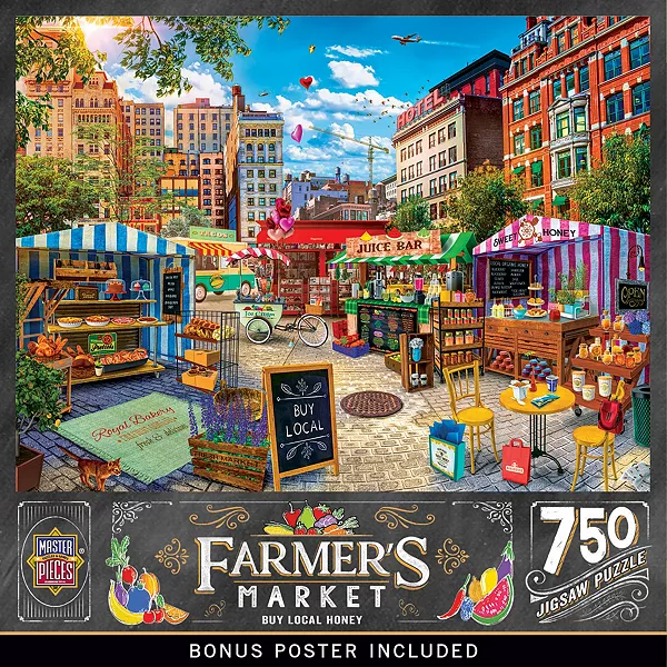 

Фермерский рынок "Шедевры" - купите местный мед, пазл из 750 деталей Masterpieces Puzzles, multicolor