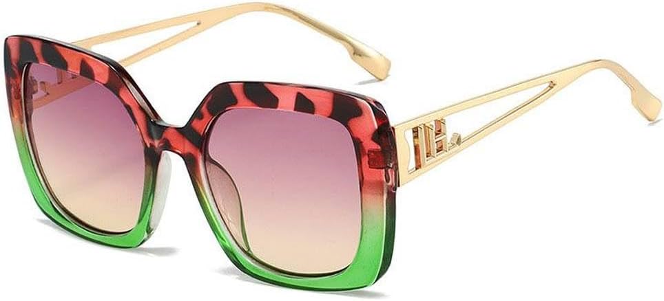 

Женские солнцезащитные очки большого размера с леопардовым принтом, модные мужские и женские, с металлическими дужками, в стиле ретро, ​​роскошные, с зеркальными линзами, защита от УФ-излучения UV400, SUN2646 Generic, Red Leopard