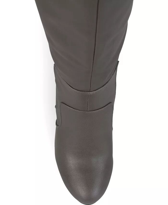 Женские сапоги Carver Wide Calf Block Heel до колена Journee Collection, серый — фото 3