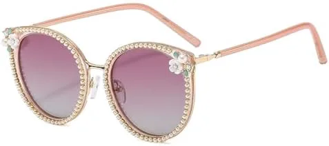 

Новые винтажные солнцезащитные очки «кошачий глаз» 2024 года, круглые, для женщин, без оправы, с градиентным переходом цвета, защита от УФ-излучения UV400 MTZJH, Pink