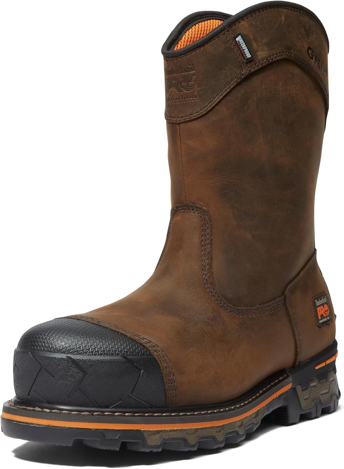 Timberland PRO мужские ботинки Boondock Pull-on с композитным защитным носком, устойчивые к проколам, утепленные, водонепроницаемые, Brown-2024 New