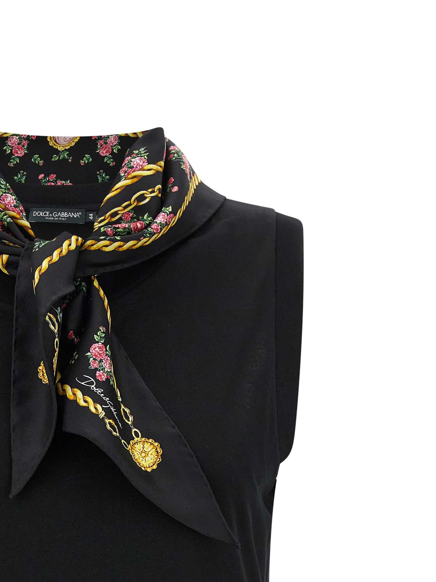 Футболка с шарфом DOLCE & GABBANA, черный — фото 4