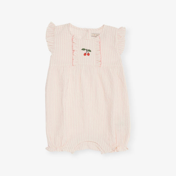 

Элли рюшированный хлопковый комбинезон Konges Slojd, цвет peony stripe