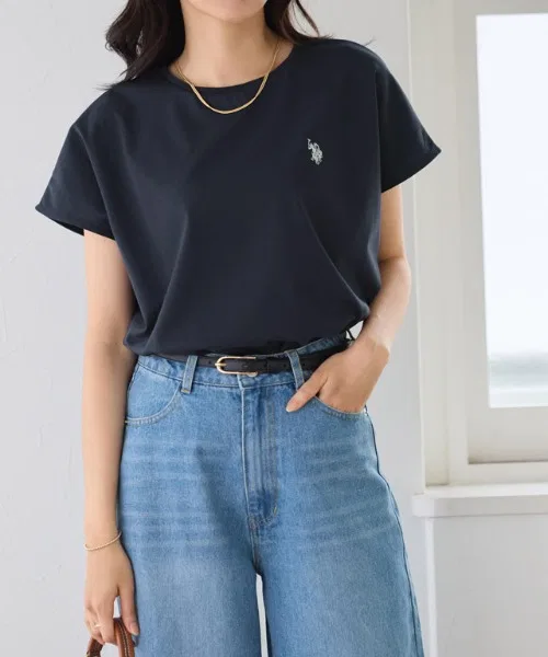 Женская футболка U.S. POLO ASSN. французская, с логотипом, белая — фото 3