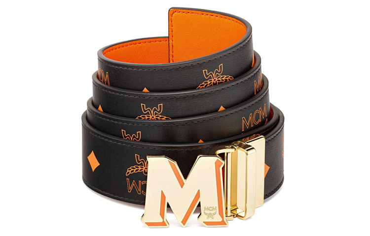 

Кожаный ремень унисекс оранжевый MCM