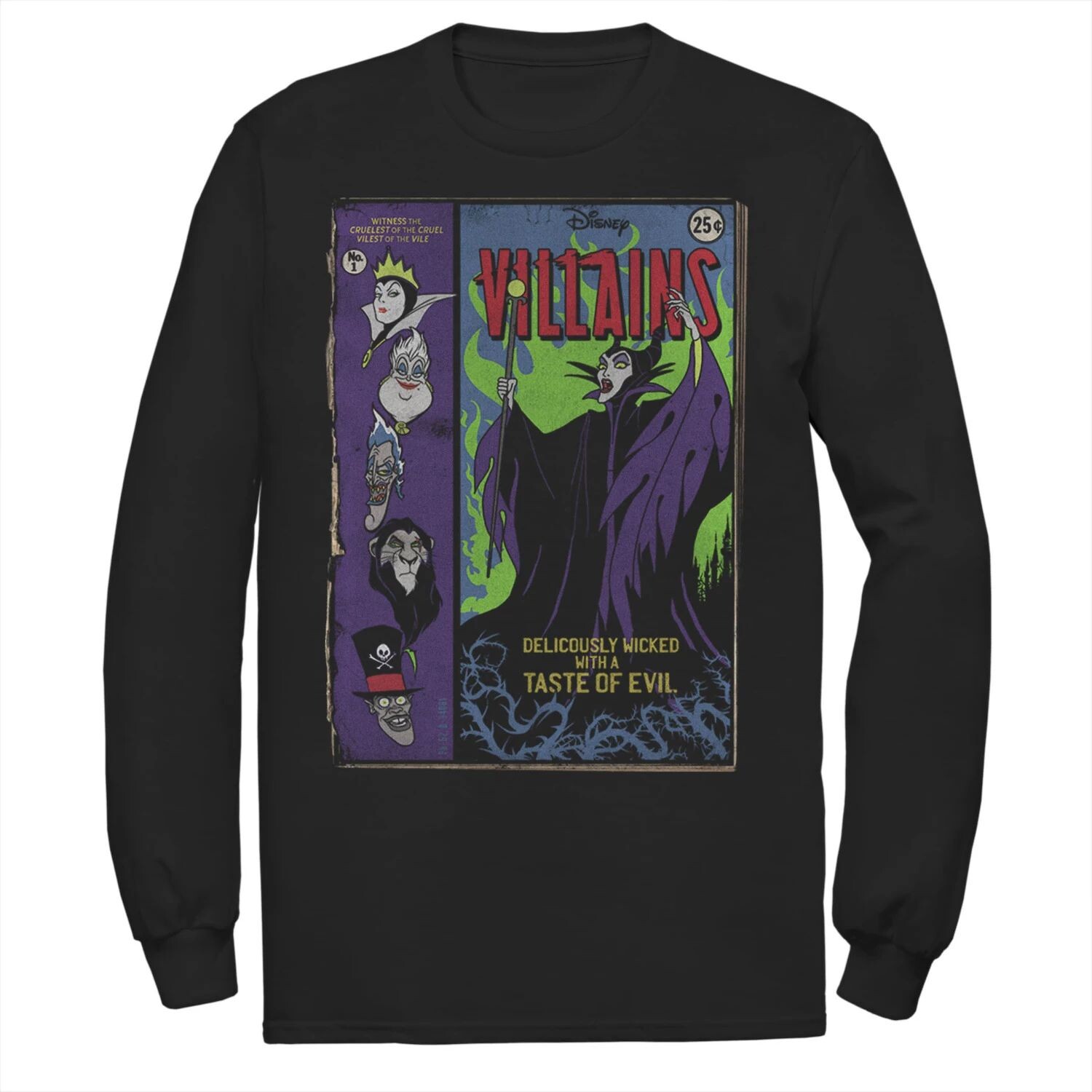 

Мужская футболка с длинными рукавами из комиксов Disney Villains Deliciously Wicked Comic