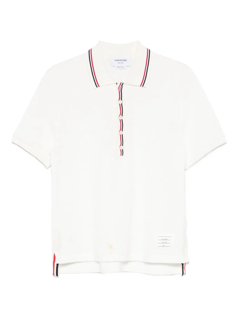 

Поло с нашивкой-логотипом THOM BROWNE, белый