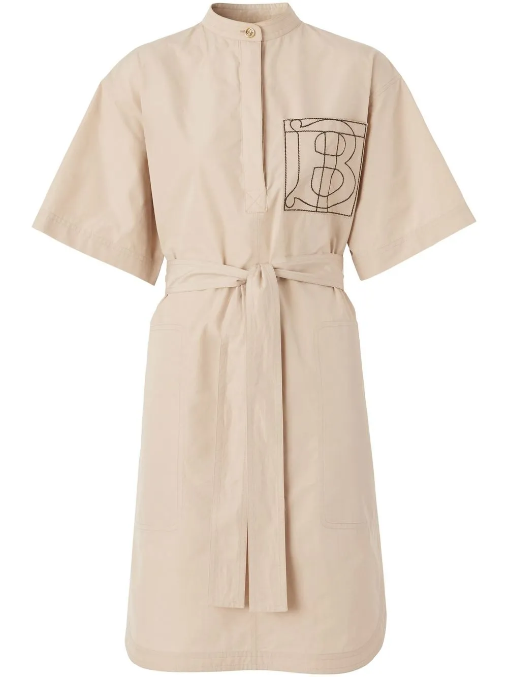 

Платье-рубашка с вышитым логотипом BURBERRY, нейтральный