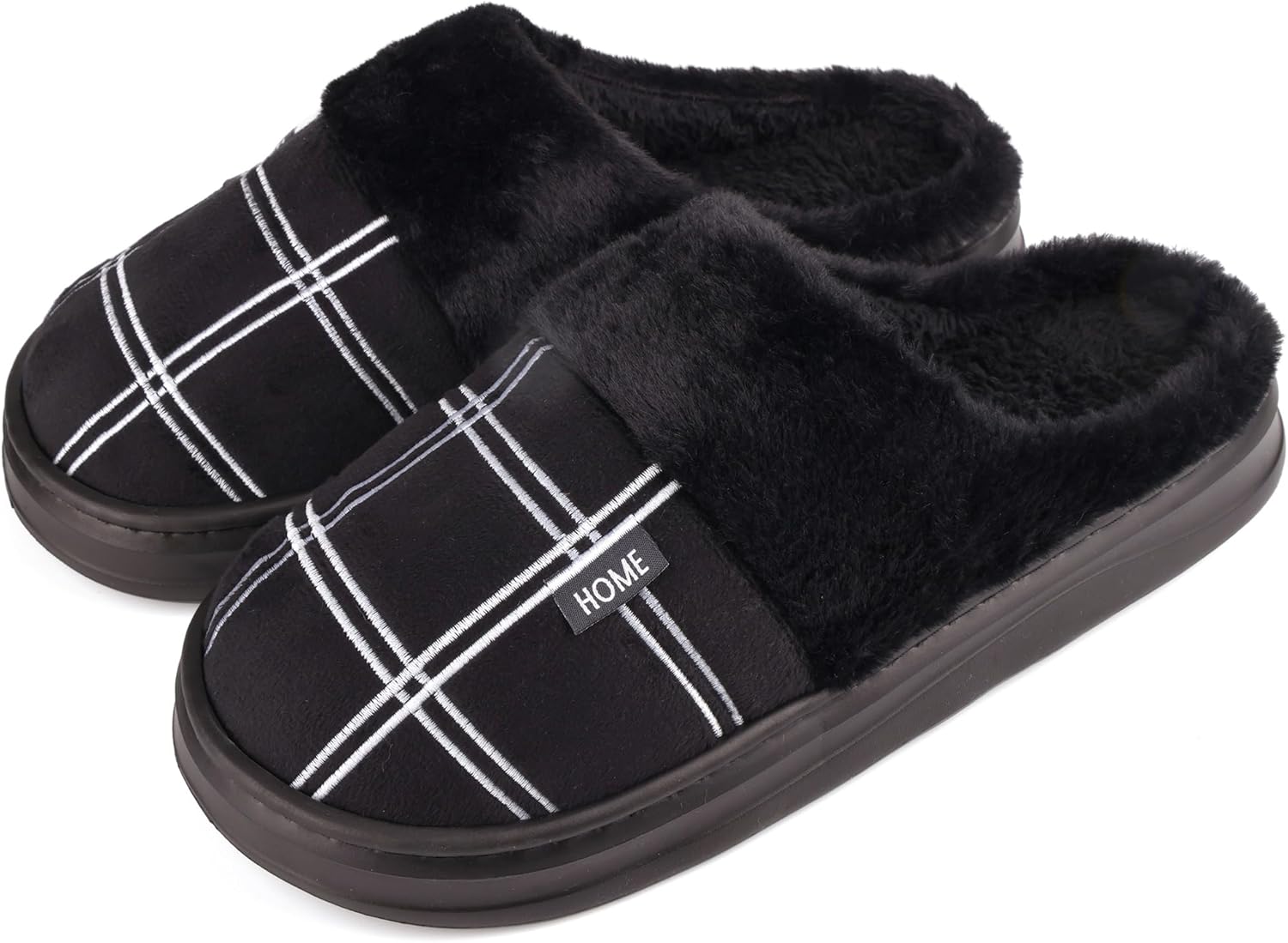 

Домашние тапочки ZICKYO больших размеров для мужчин, теплые, плюшевые, широкие, пушистые, из мягкой пены с эффектом памяти, большие размеры, для спальни, дома и улицы, размеры 7-16, черный