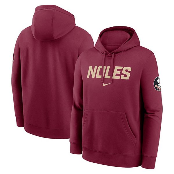 Мужской флисовый худи garnet florida state seminoles nickname club Nike