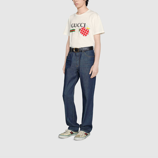 Футболка GUCCI Les Pommes T-shirt 'Ivory', цвет ivory — фото 4