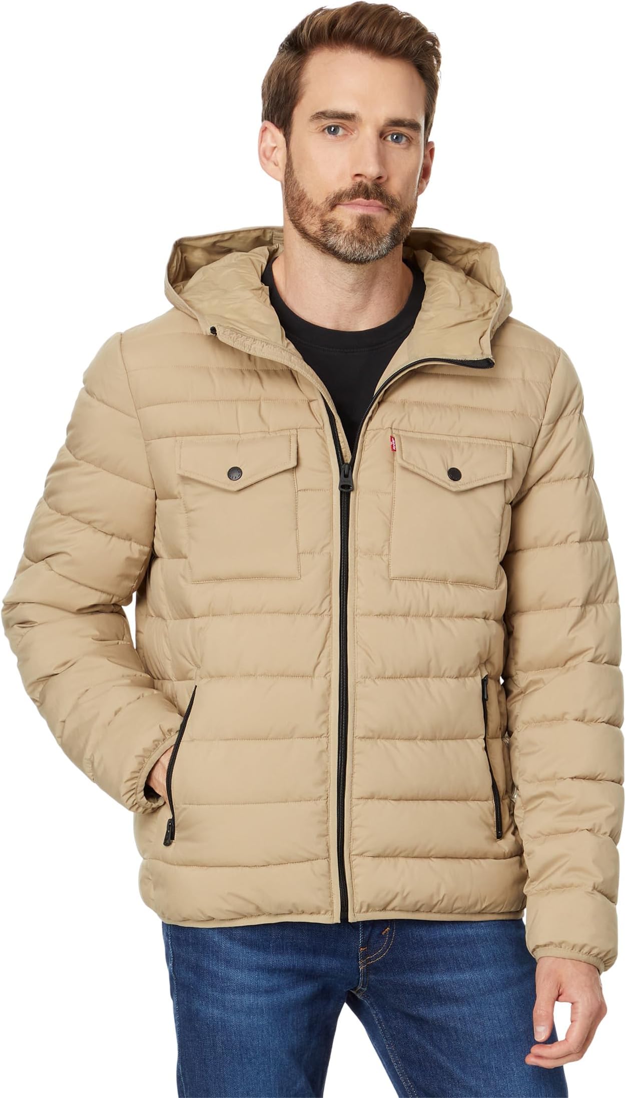

Куртка Levi's Stretch Two-Pocket Quilted Jacket, желто-коричневый