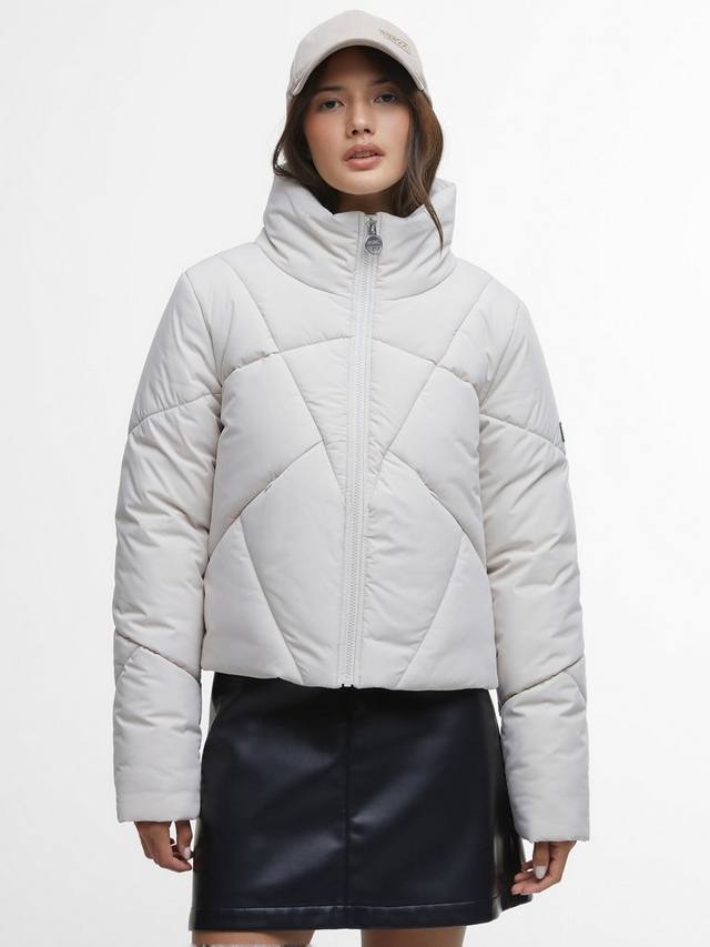 

Пуховик с воронкообразным вырезом rowen Barbour, цвет Silver Cloud