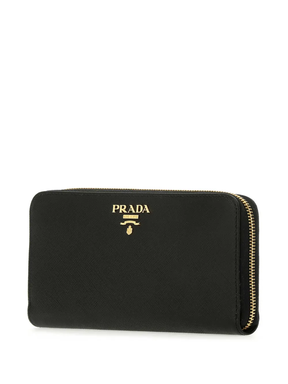 Континентальный кошелек с круговой молнией Prada, черный — фото 3