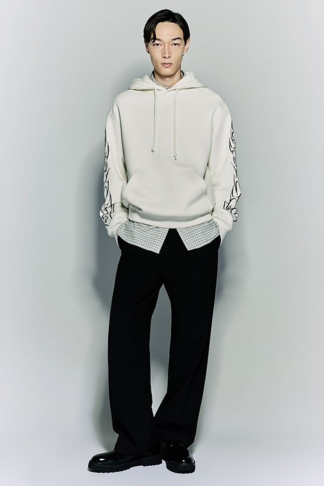 

Худи оверсайз с принтом H&M, белый